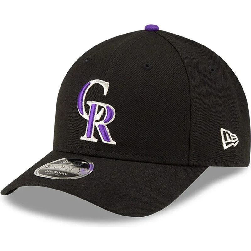 gorra-curva-negra-snapback-con-logo-violeta-9forty-m-crown-player-replica-de-colorado-rockies-mlb-de-new-era
