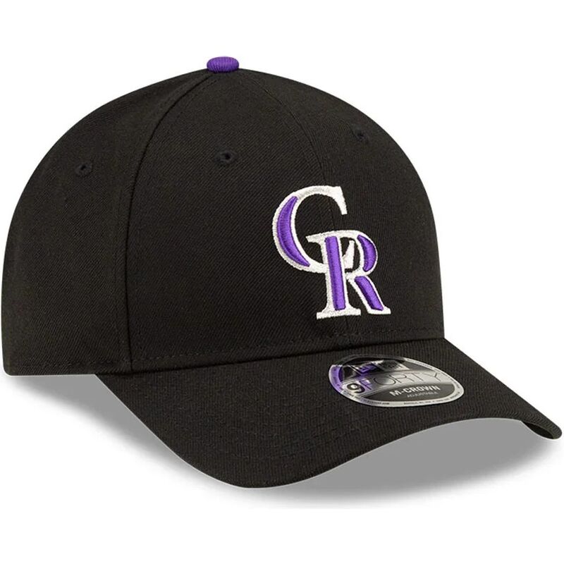 gorra-curva-negra-snapback-con-logo-violeta-9forty-m-crown-player-replica-de-colorado-rockies-mlb-de-new-era