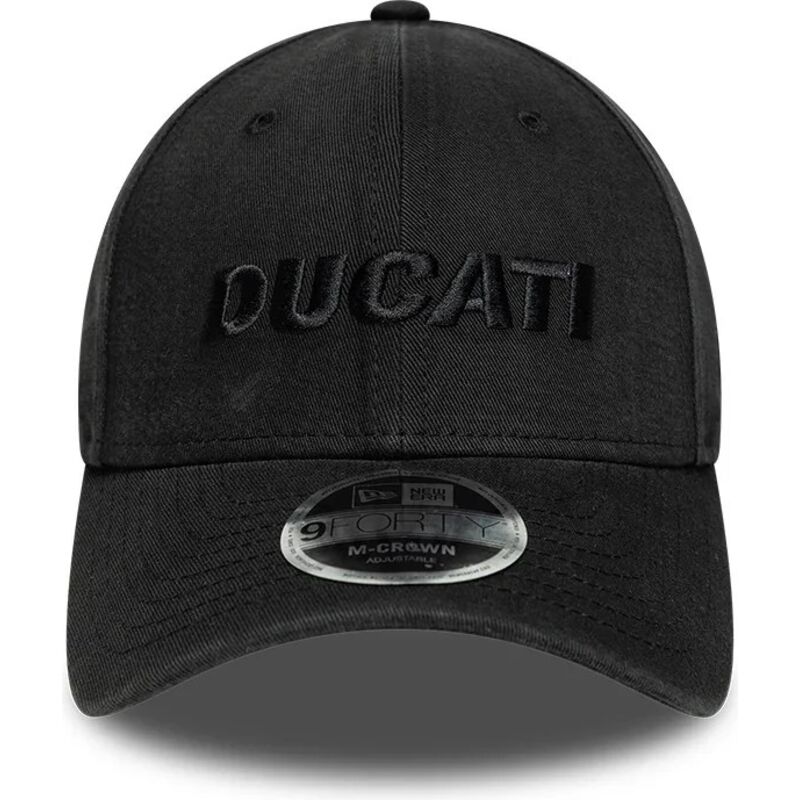 gorra-curva-negra-snapback-con-logo-negro-9forty-m-crown-wordmark-de-ducati-motor-motogp-de-new-era