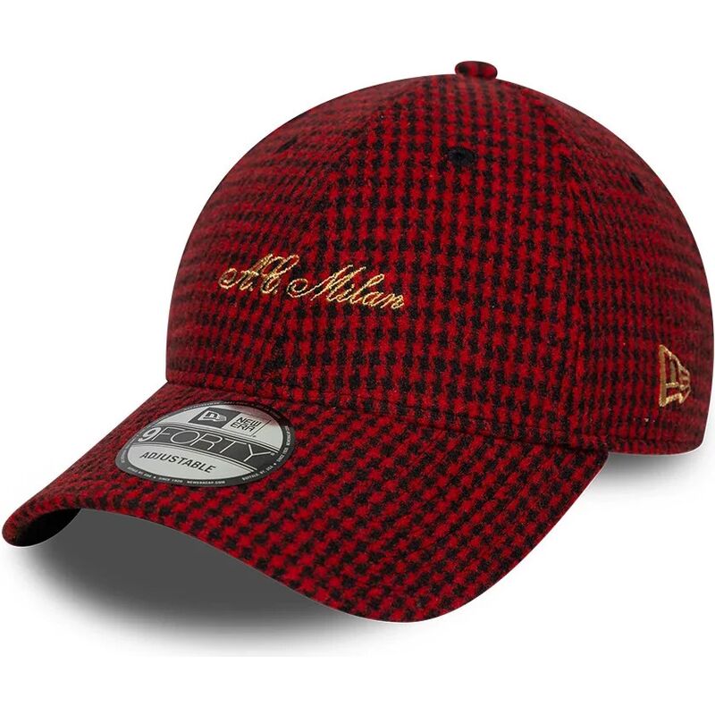 gorra-curva-roja-ajustable-9forty-houndstooth-de-ac-milan-serie-a-de-new-era gorra-curva-roja-ajustable-9forty-houndstooth-de-ac-milan-serie-a-de-new-era