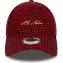 gorra-curva-roja-ajustable-9forty-houndstooth-de-ac-milan-serie-a-de-new-era