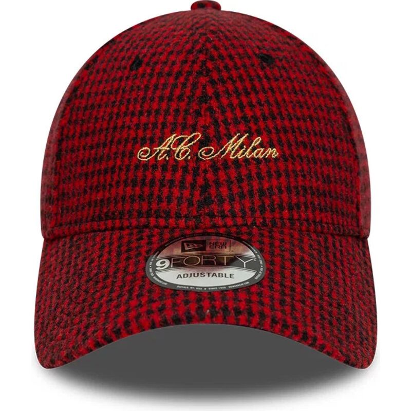 gorra-curva-roja-ajustable-9forty-houndstooth-de-ac-milan-serie-a-de-new-era gorra-curva-roja-ajustable-9forty-houndstooth-de-ac-milan-serie-a-de-new-era