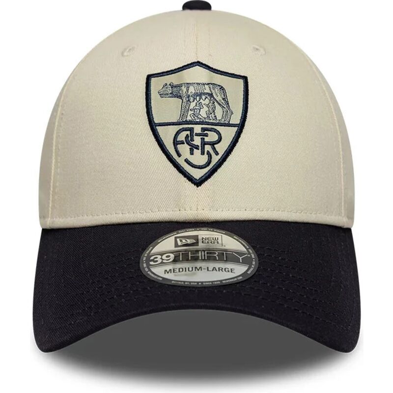 gorra-curva-beige-y-azul-marino-ajustada-39thirty-seasonal-de-associazione-sportiva-roma-serie-a-de-new-era
