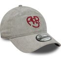 gorra-curva-gris-ajustable-con-logo-rojo-9twenty-fleck-cord-de-associazione-sportiva-roma-serie-a-de-new-era