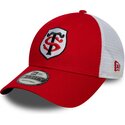 gorra-trucker-roja-y-blanca-ajustable-9forty-league-de-stade-toulousain-top-14-de-new-era