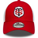 gorra-trucker-roja-y-blanca-ajustable-9forty-league-de-stade-toulousain-top-14-de-new-era