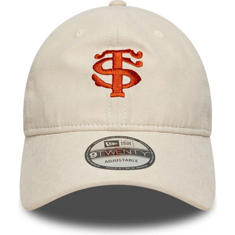 gorra-curva-beige-ajustable-con-logo-rojo-9twenty-faux-suede-de-stade-toulousain-top-14-de-new-era