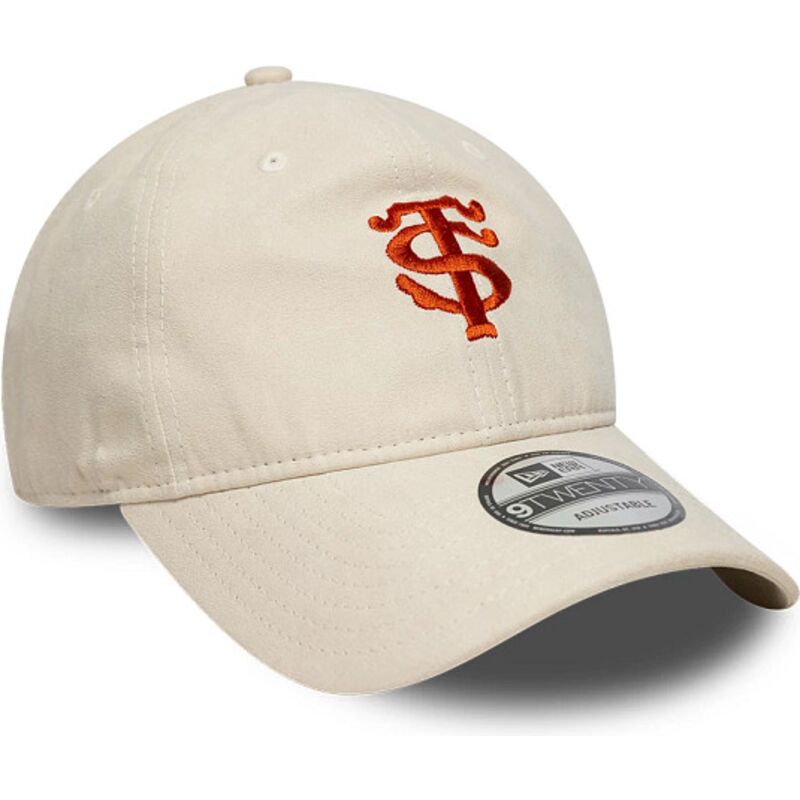 gorra-curva-beige-ajustable-con-logo-rojo-9twenty-faux-suede-de-stade-toulousain-top-14-de-new-era