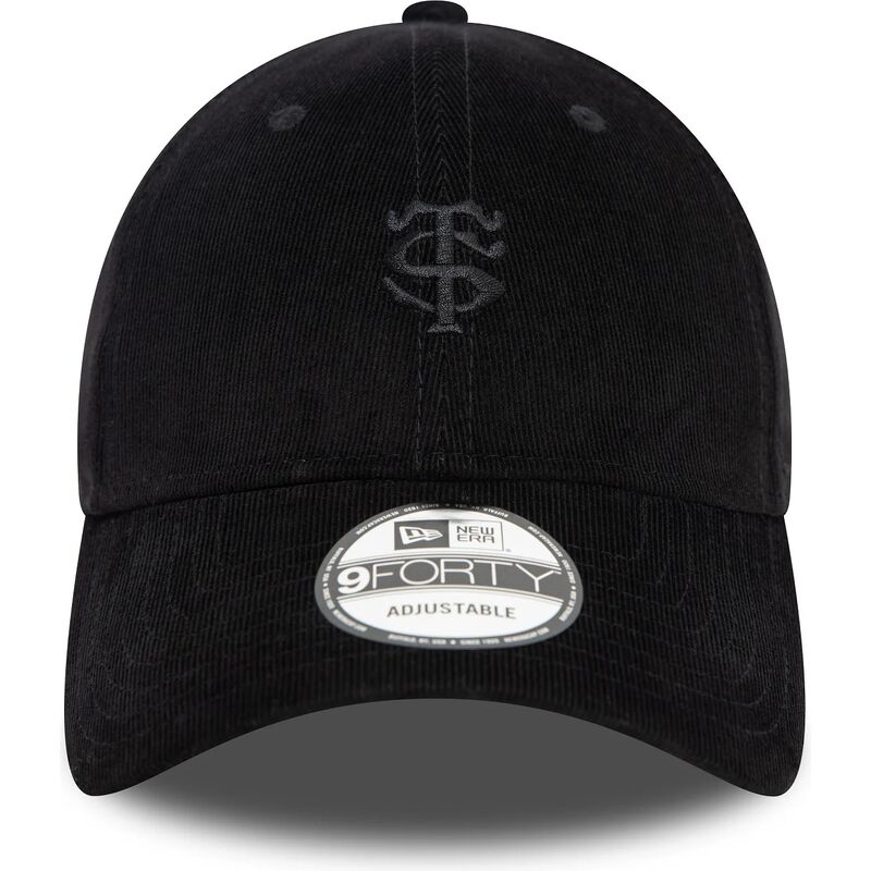 gorra-curva-negra-ajustable-con-logo-negro-9forty-baby-cord-de-stade-toulousain-top-14-de-new-era