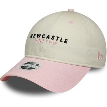 Gorra curva beige y rosa ajustable para mujer 9TWENTY de Newcastle United Football Club Premier League de New Era