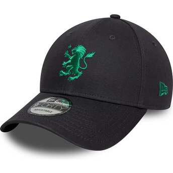 Gorra curva gris ajustable con logo verde 9FORTY Seasonal de Aston Villa Football Club Premier League de New Era
