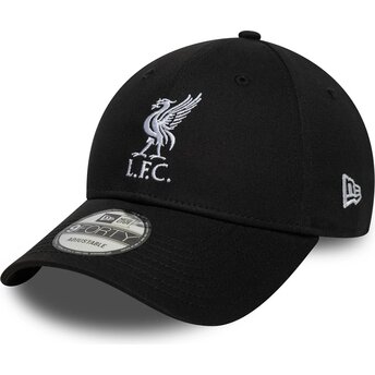 Gorra curva negra ajustable 9FORTY Core de Liverpool Football Club Premier League de New Era