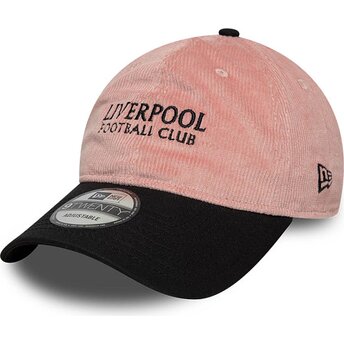 Gorra curva rosa y negra ajustable 9TWENTY Cord de Liverpool Football Club Premier League de New Era