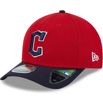 Gorra curva roja y azul marino snapback 9FORTY M-Crown Player Replica de Cleveland Guardians MLB de New Era