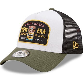 Gorra trucker verde y blanca A Frame Location Icon de Hawaii de New Era