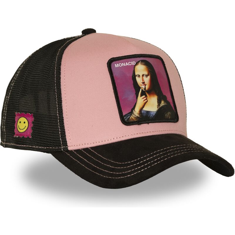 gorra-trucker-rosa-y-negra-mona-lisa-acid-art1-mona-monacid-famous-de-capslab