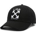 gorra-curva-negra-ajustable-con-logo-blanco-clamp-arrows-twill-de-l-ab-c-o-off-white