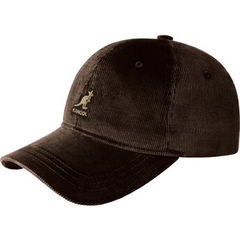 Gorra curva marrón ajustable Cord Baseball de Kangol