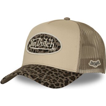 Gorra trucker beige y leopardo CLA10 de Von Dutch