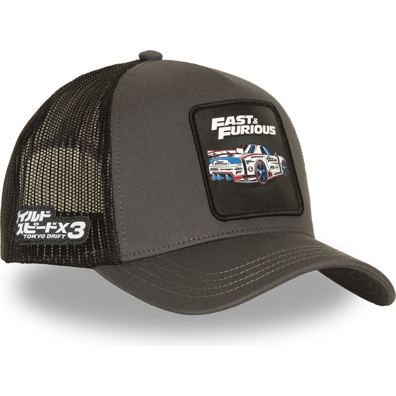 gorra-trucker-gris-y-negra-ff01-dri-fast-furious-de-capslab gorra-trucker-gris-y-negra-ff01-dri-fast-furious-de-capslab
