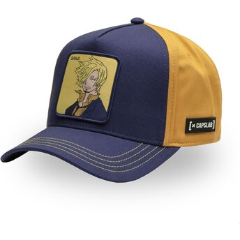 Gorra curva azul marino y naranja snapback Vinsmoke Sanji OP5 SAN One Piece de Capslab