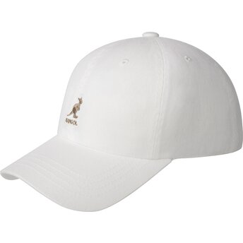 Gorra curva blanca ajustable Washed Baseball White de Kangol