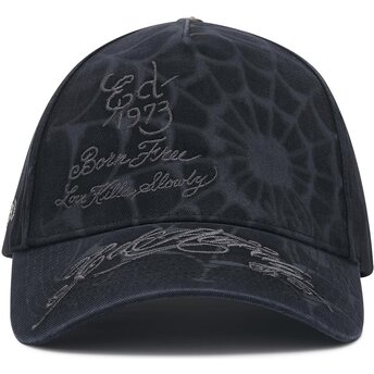 Gorra curva negra snapback Spiderweb de Ed Hardy