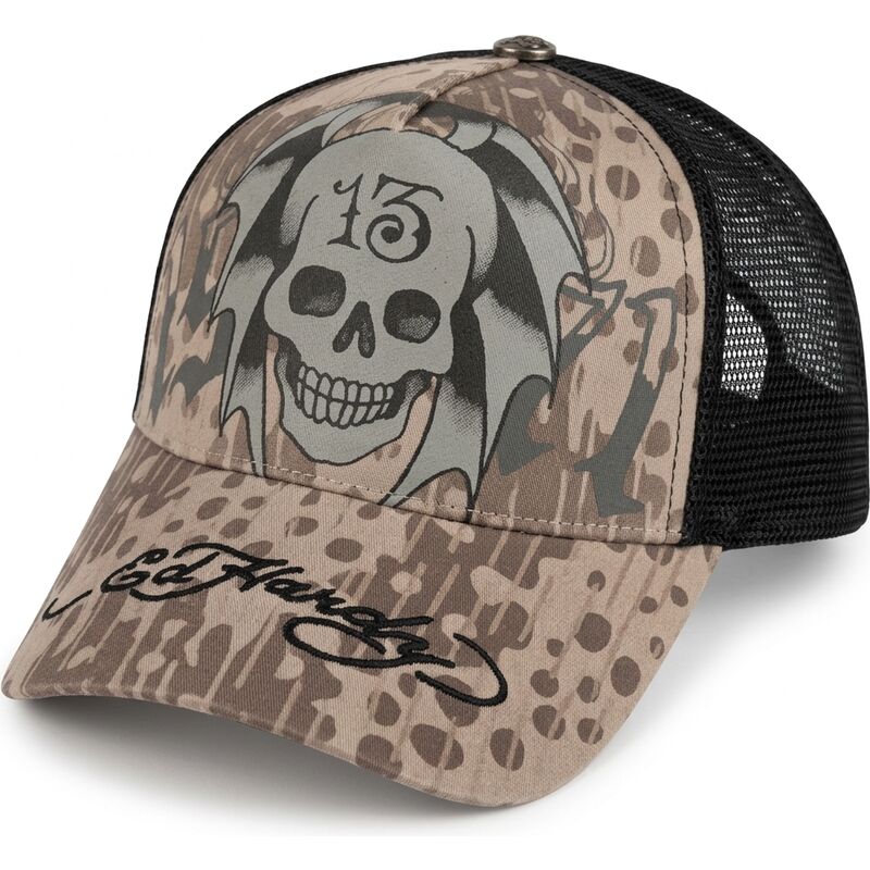 gorra-trucker-gris-y-negra-13-skull-de-ed-hardy
