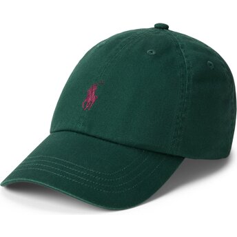 Gorra curva verde oscuro ajustable con logo granate Cotton Chino Classic Sport de Polo Ralph Lauren