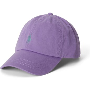 Gorra curva violeta ajustable con logo gris Cotton Chino Classic Sport de Polo Ralph Lauren