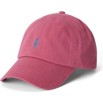 Gorra curva rosa ajustable con logo gris Cotton Chino Classic Sport de Polo Ralph Lauren