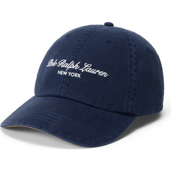 Gorra curva azul marino ajustable Woven Script de Polo Ralph Lauren