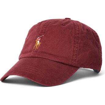 Gorra curva roja ajustable Classic Sport Rich Ruby de Polo Ralph Lauren