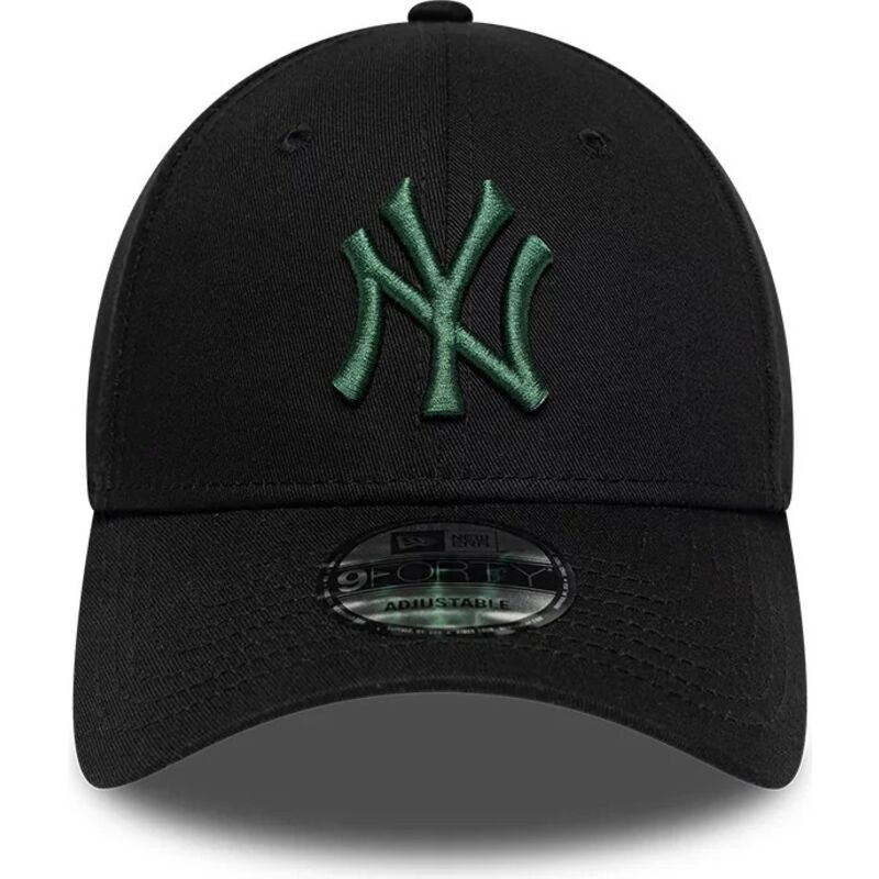 gorra-curva-negra-ajustable-con-logo-verde-oscuro-9forty-league-essential-de-new-york-yankees-mlb-de-new-era