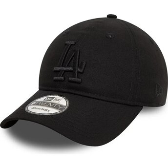 Gorra curva negra ajustable con logo negro 9TWENTY League Essential de Los Angeles Dodgers MLB de New Era