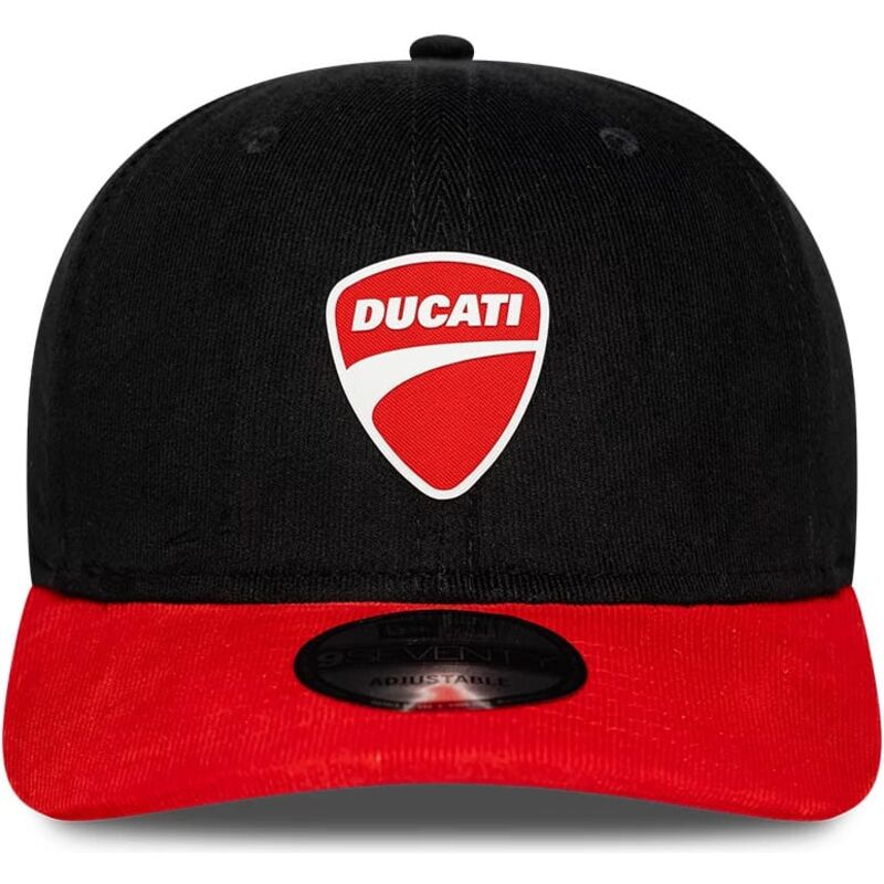 gorra-curva-negra-y-roja-snapback-9seventy-stretch-snap-contrast-visor-de-ducati-motor-motogp-de-new-era