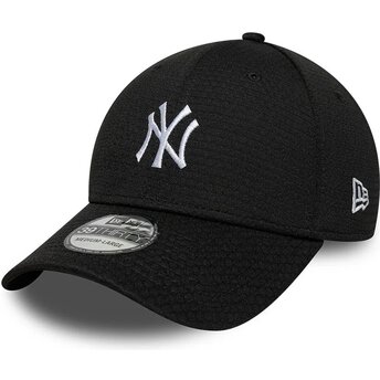 Gorra curva negra ajustada 39THIRTY Stretch Mesh de New York Yankees MLB de New Era