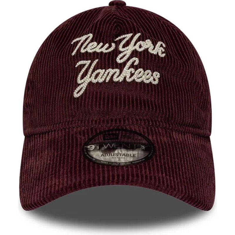 gorra-curva-granate-ajustable-9twenty-a-frame-cord-script-de-new-york-yankees-mlb-de-new-era
