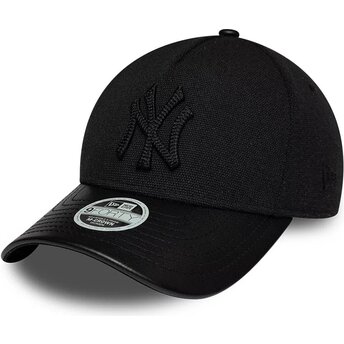 Gorra curva negra ajustable para mujer con logo negro 9FORTY M-Crown A Frame Fabric Mix de New York Yankees MLB de New Era