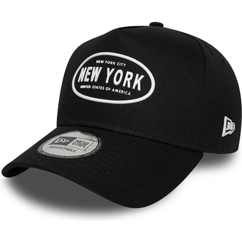 gorra-curva-negra-snapback-e-frame-rubber-logo-de-new-york-de-new-era gorra-curva-negra-snapback-e-frame-rubber-logo-de-new-york-de-new-era