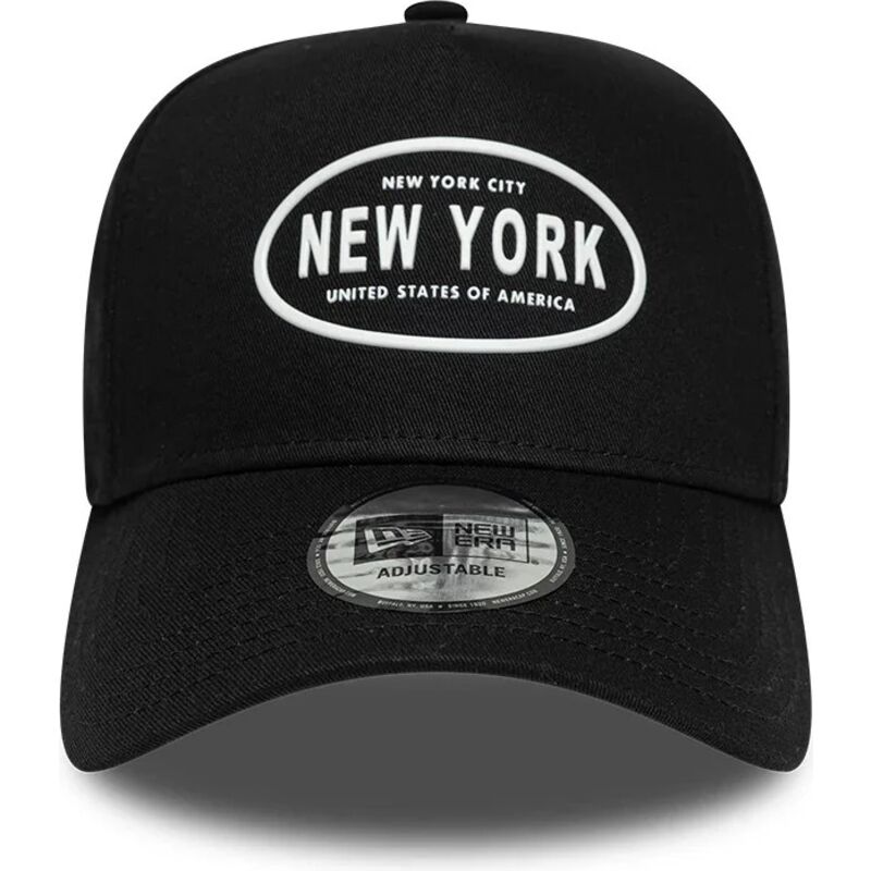 gorra-curva-negra-snapback-e-frame-rubber-logo-de-new-york-de-new-era gorra-curva-negra-snapback-e-frame-rubber-logo-de-new-york-de-new-era