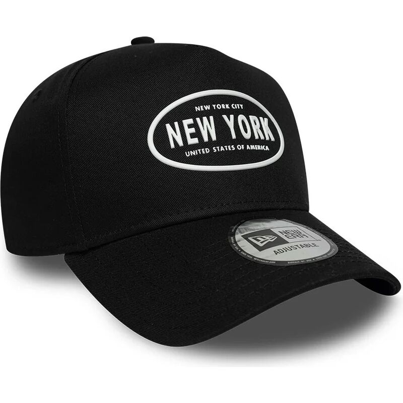 gorra-curva-negra-snapback-e-frame-rubber-logo-de-new-york-de-new-era gorra-curva-negra-snapback-e-frame-rubber-logo-de-new-york-de-new-era