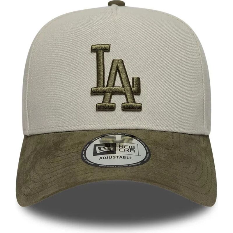 gorra-curva-verde-y-beige-snapback-con-logo-verde-e-frame-suede-visor-de-los-angeles-dodgers-mlb-de-new-era gorra-curva-verde-y-beige-snapback-con-logo-verde-e-frame-suede-visor-de-los-angeles-dodgers-mlb-de-new-era