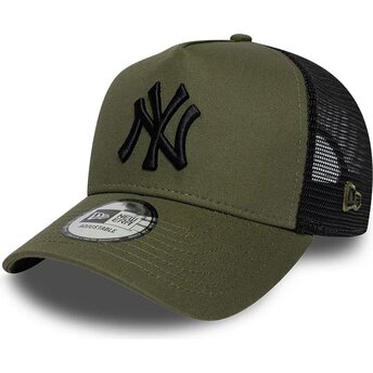 Gorra trucker verde y negra con logo negro A Frame League Essential de New York Yankees MLB de New Era