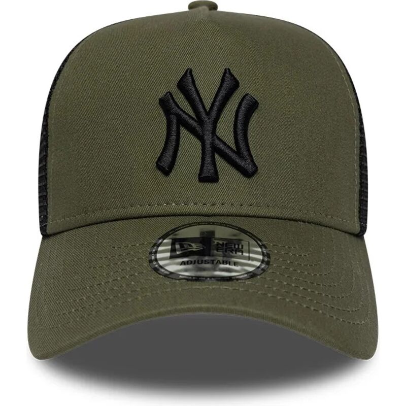 gorra-trucker-verde-y-negra-con-logo-negro-a-frame-league-essential-de-new-york-yankees-mlb-de-new-era
