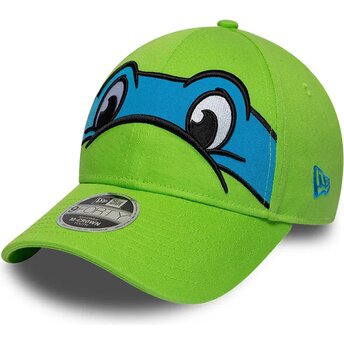 Gorra curva verde snapback para niño 9FORTY M-Crown Face de Leonardo Tortugas Ninja de New Era