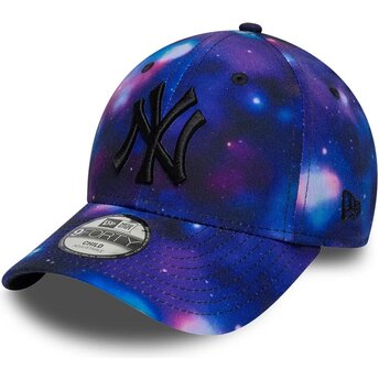 Gorra curva multicolor snapback para niño con logo negro 9FORTY All Over Print Space de New York Yankees MLB de New Era