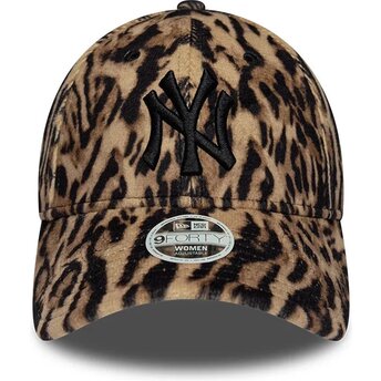 Gorra curva leopardo ajustable para mujer 9FORTY Ocelot Print de New York Yankees MLB de New Era