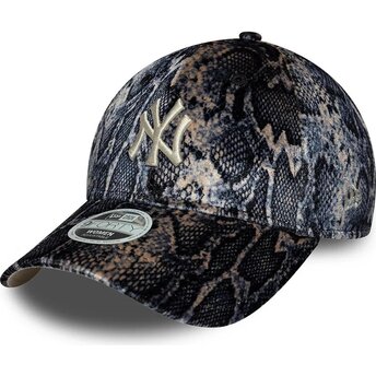 Gorra curva multicolor ajustable para mujer 9FORTY Snake Print de New York Yankees MLB de New Era