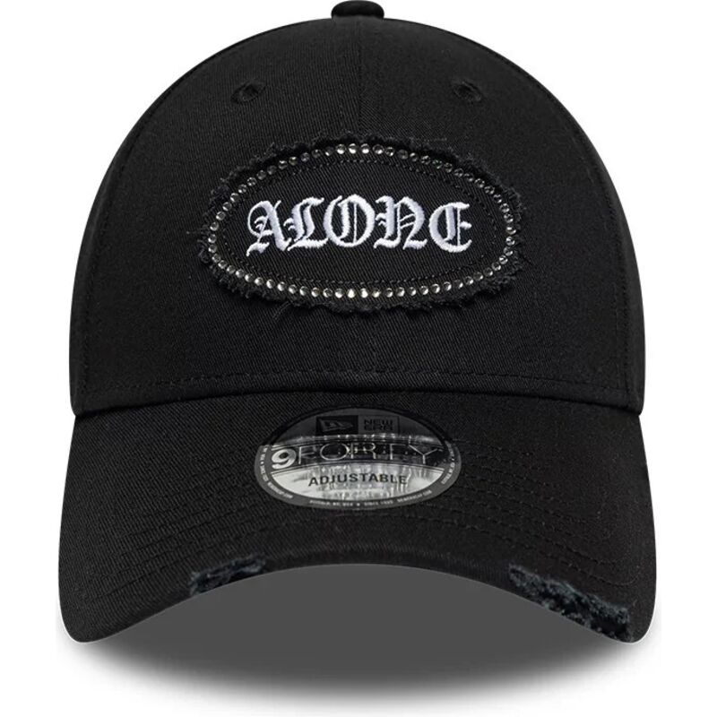 gorra-curva-negra-ajustable-9forty-gem-patch-distress-alone-de-new-era